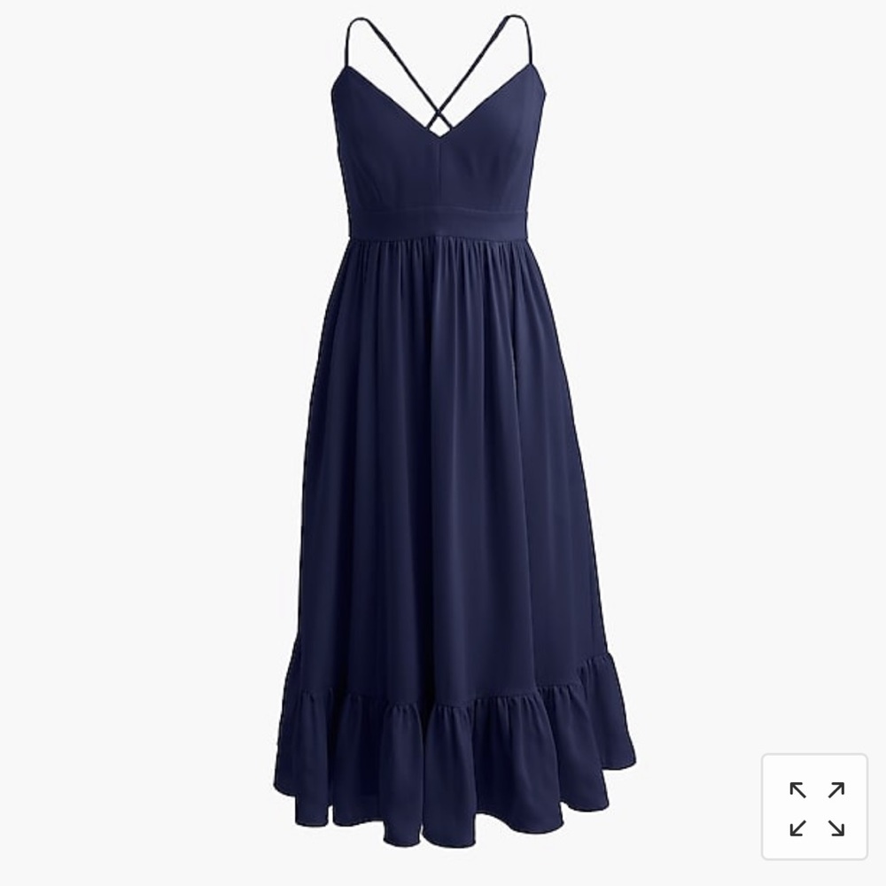 J Crew Drapey spaghetti-strap dress in Navy